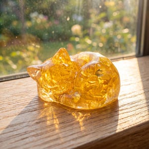 Figurine de chat endormi en cristal de guérison, 12 pierres d'énergie, décoration de bureau spirituelle, cadeau en cristal de chakra pour femme