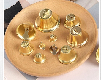 Cascabeles dorados pequeños, adornos navideños metálicos brillantes para manualidades, regalos de boda y adornos DIY.