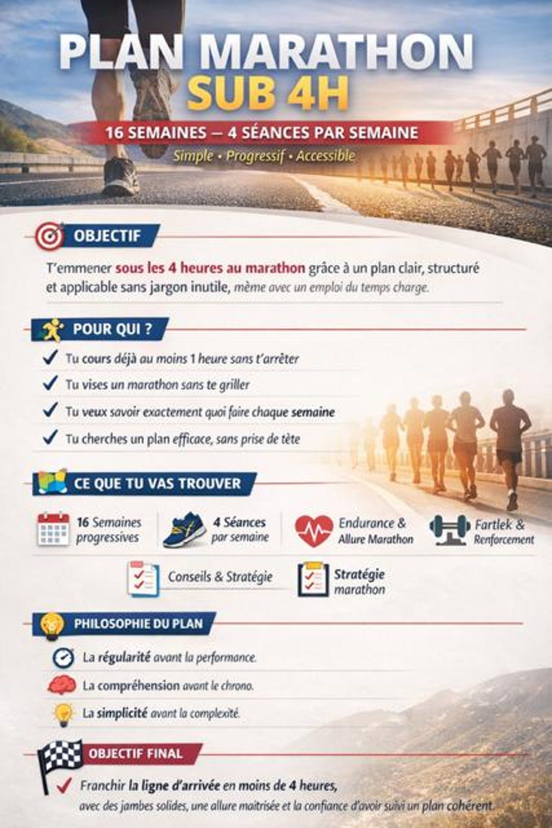 4-hour MARATHON Training Plan - 16 Weeks - 4 Sessions/week - Etsy
