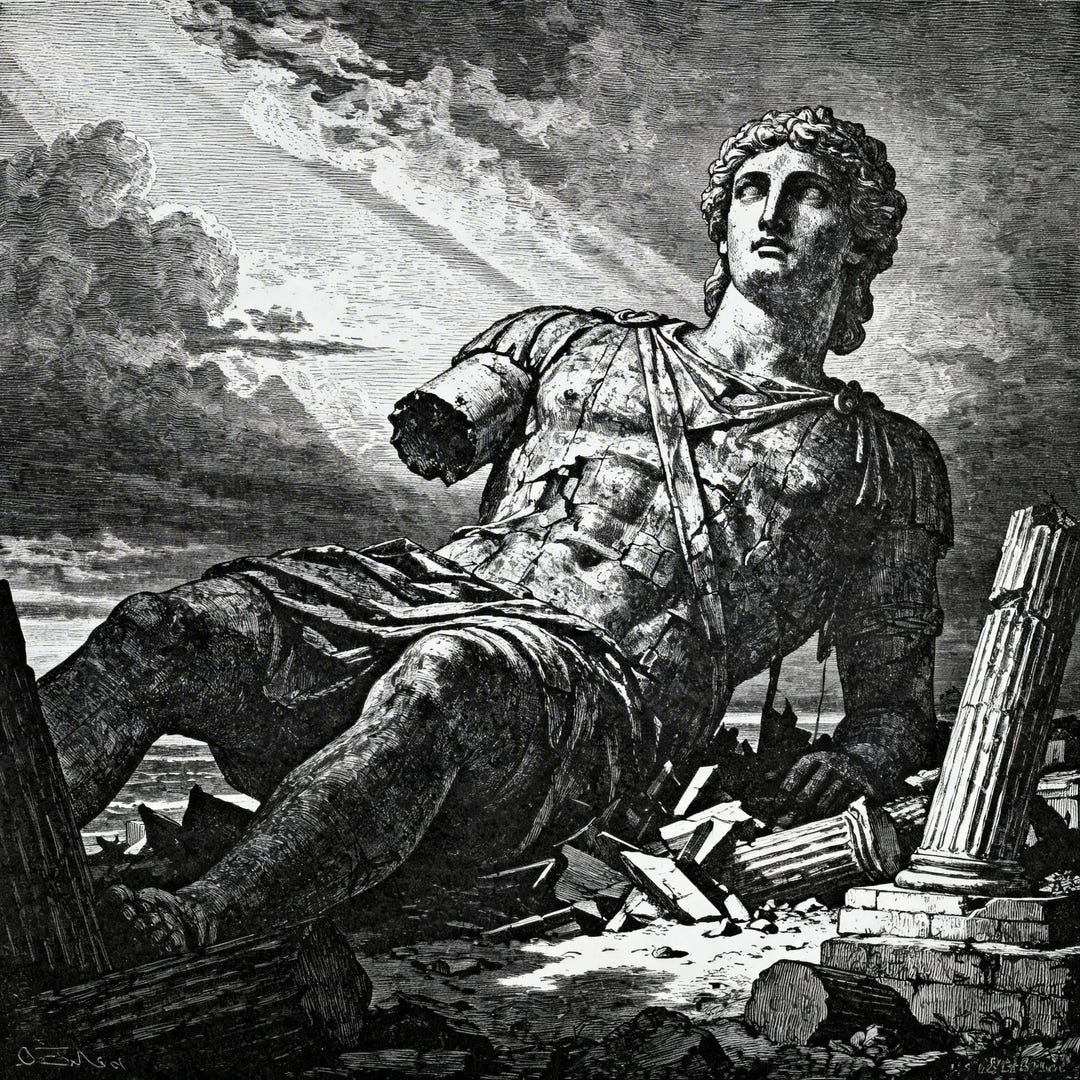 Il Colossus Colossus of Rhodes, Black and White Landscape, Statue, Digital Download ...
