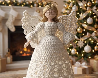 Crochet Lace Angel Doll Pattern, Christmas Ornament (PDF pattern)