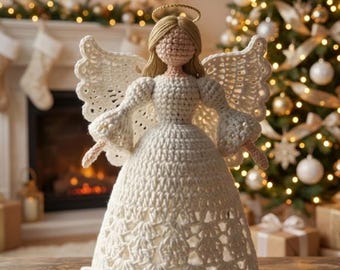 Crochet Lace Angel Doll Pattern, Christmas Ornament (PDF pattern)