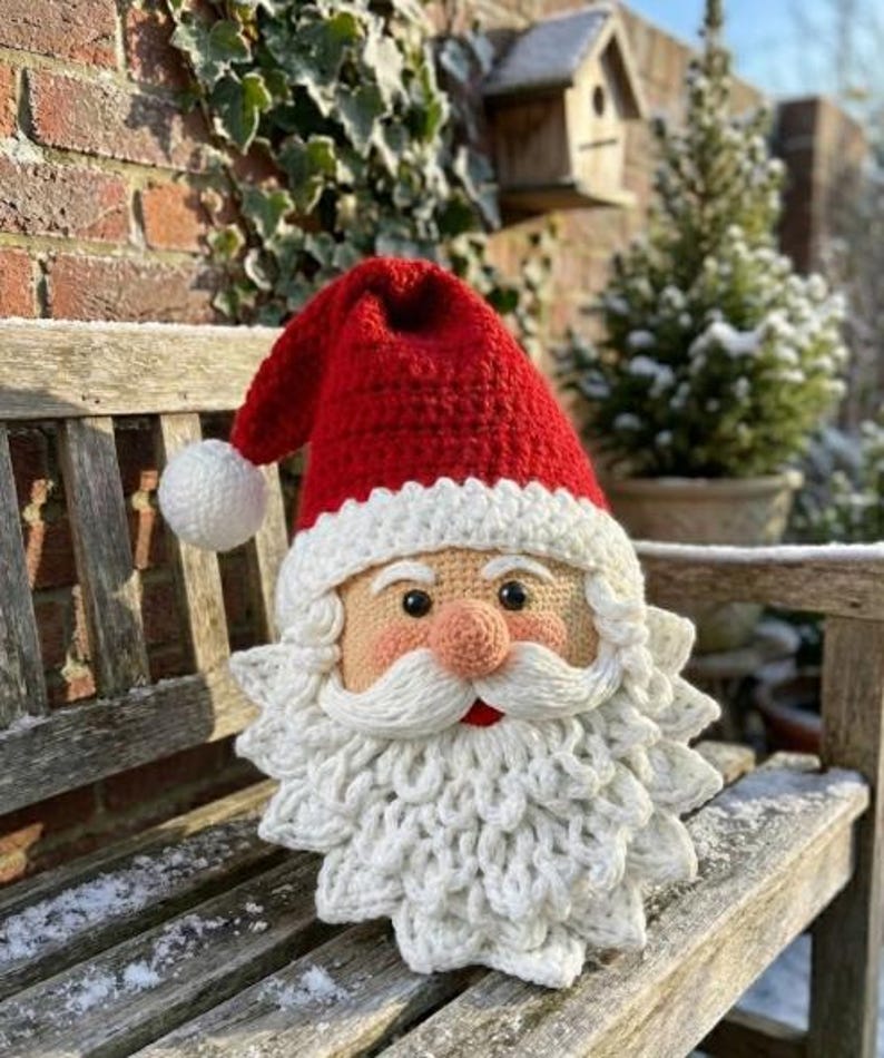 Christmas Crochet Pattern - Santa Ornament - Holiday Home Decor DIY ...