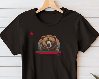 California Series Bear T Shirt, Comfort Colors & Bella Canvas Tee, Vintage Bear Graphic, Unisex Youth Long Sleeve Shirt