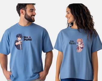 Matching Couple Shirts She’s Mine I’m Hers Anime T Shirt, Comfort Colors Unisex Tee, Cute Couple Gift
