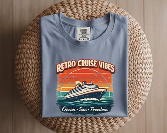 Retro Cruise Vibes Shirt, Comfort Colors T Shirt, Vintage Cruise Shirt, Ocean Summer Tee, Unisex Youth Cruise Shirt