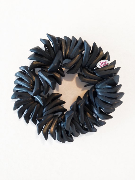 Black Licorice Doll Shoe Braceletc by Sara Gallo Etsy