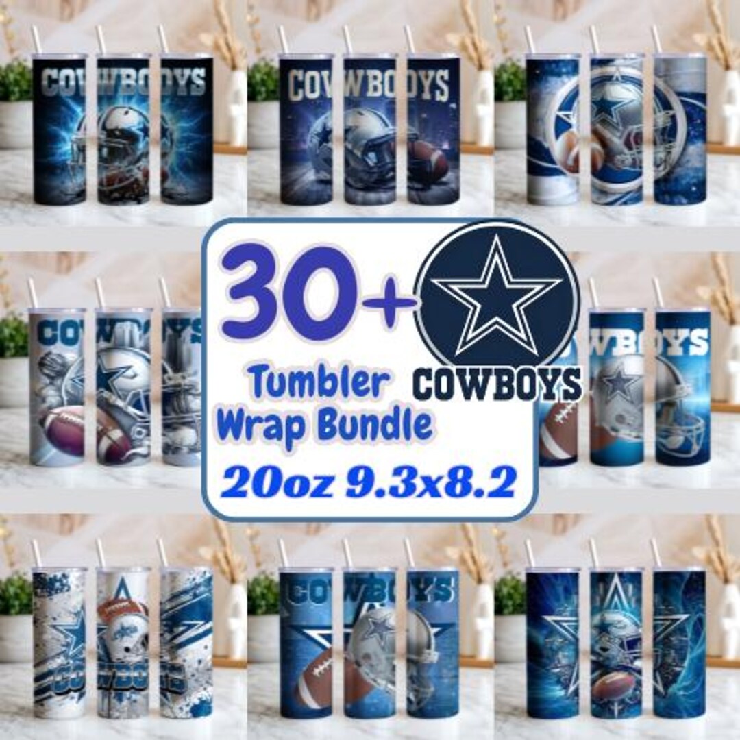 Cowboys Football 20oz Tumbler Wrap Bundle (digital Download, PNG ...