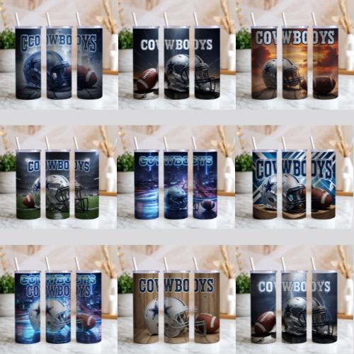 Cowboys Football 20oz Tumbler Wrap Bundle (digital Download, PNG ...