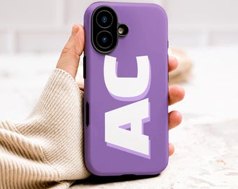 Personalized Initial Phone Case, Protective Dual Layer, iPhone & Galaxy