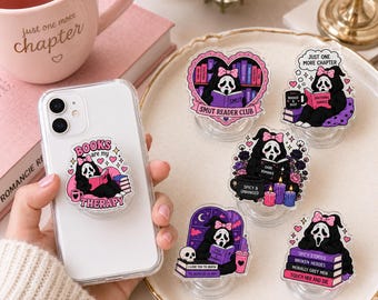Bookish Ghostface Phone Grip, Smut Reader Club Grip, Dark Romance Book Lover Gift, Funny Reader Phone Holder, Booktok Merch, Spicy Books