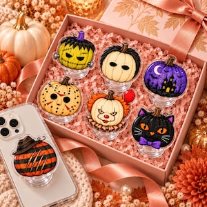 Cute Halloween Phone Grip Set | Kawaii Holiday Phone Holder | Halloween Cell Phone Accessory