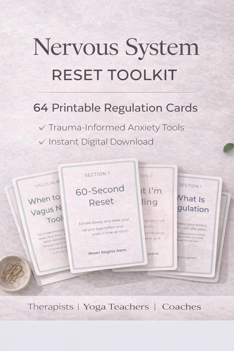 Nervous System Reset Toolkit | Printable Anxiety Coping Cards PDF ...