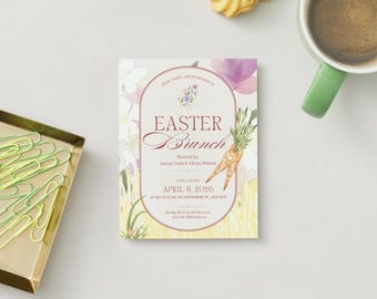Easter Brunch Invitation: Editable Canva File (Digital Download)