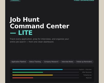 Modello Notion per monitorare la ricerca di lavoro e organizzare le candidature (download digitale)