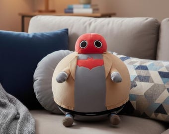 Kawaii Plush Red Hood Fat Jason Todd Plush | Bat Plush Anime Collectibles | Anime Gifts Stuffed Animal Birthday Gift, valentine gift for Him