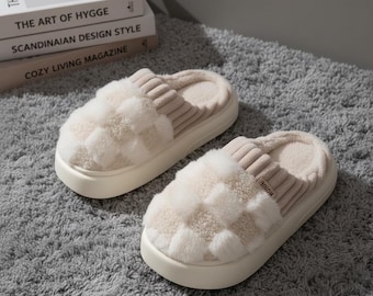 Cozy Slippers for Women – Fluffy Slippers | House Slippers, Fuzzy Indoor Slides Couple Gift, Christmas and Valentines Day gift for her