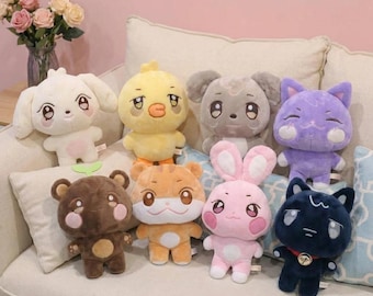 Ateez Stuffed Animal Soft Plush Aniteez Plush Toy, Plushie Kpop Idol Doll, Cute Kawaii Collectible Plush Kpop Fan Gift for Her