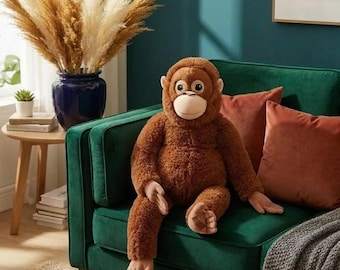 Large Punch Djungelskog Monkey Plushies Viral Monkey Plush Stuffed Animal | Giant Monkey Plush Unique Gift For Kids - Viral Orangutan Plush