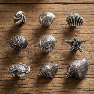 Shell-Shaped Cabinet Knob, Unique Drawer Handle, Cupboard Handles