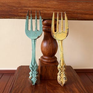 Fork Two-Hole Vintage Cabinet Pull, Antique Style Hardware For Wardrobe Kitchen Cupboard Door