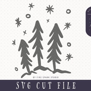 SVG Cut File - Christmas Trees, Snow, Winter Forest