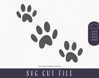 SVG Cut File - Paw Prints, Pet Lover, Cat Love, Dog Love