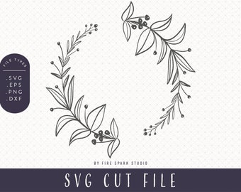 Berry Branch Wreath SVG Cut File