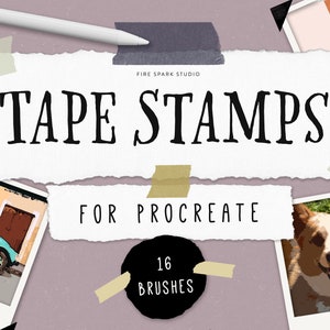 Procreate Tape-stempelborstels - Procreate-app, digitale scrapbooking