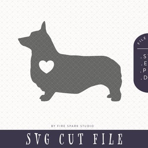 SVG Cut File Corgi Love, Pembroke Welsh Corgi, Cute Dog Clip Art image 1