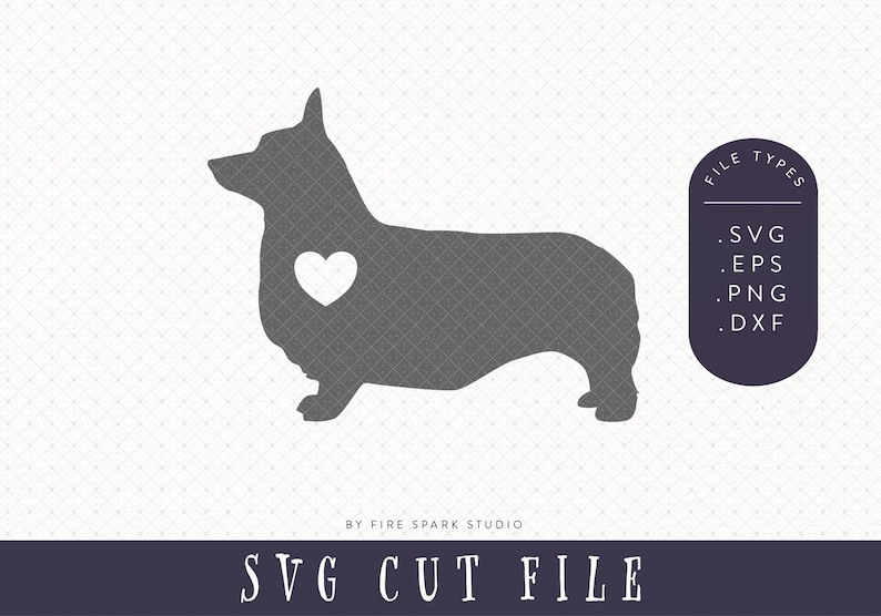 SVG Cut File Corgi Love, Pembroke Welsh Corgi, Cute Dog Clip Art image 1