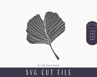 SVG Cut File - Solid Ginkgo Leaf, Single Ginkgo