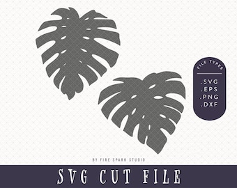SVG Cut File - Monstera Deliciosa, Monstera Plant, Tropical Clip Art