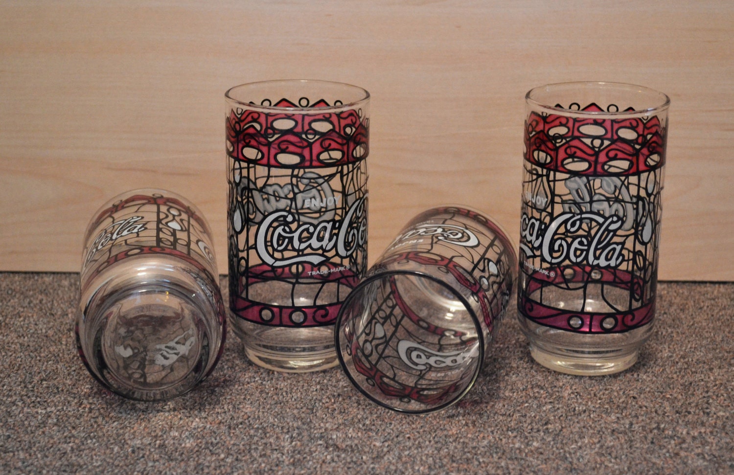 Vintage Coca Cola Drinking Glasses Set of 4 Etsy