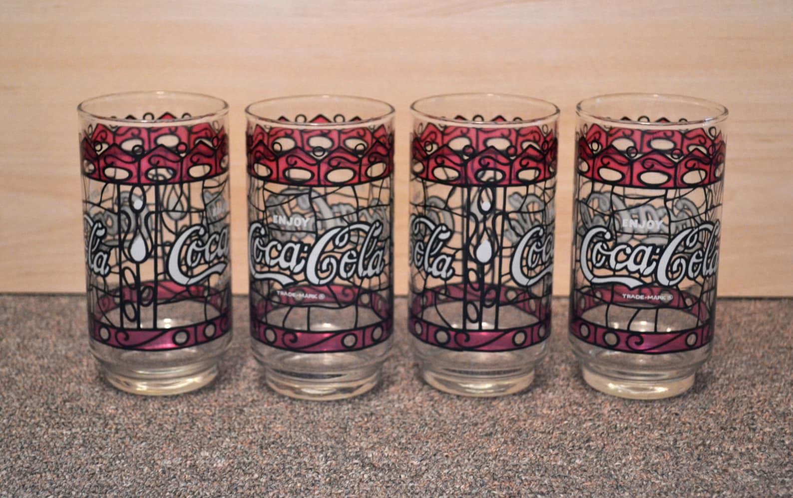 Vintage Coca Cola Drinking Glasses Set of 4 Etsy
