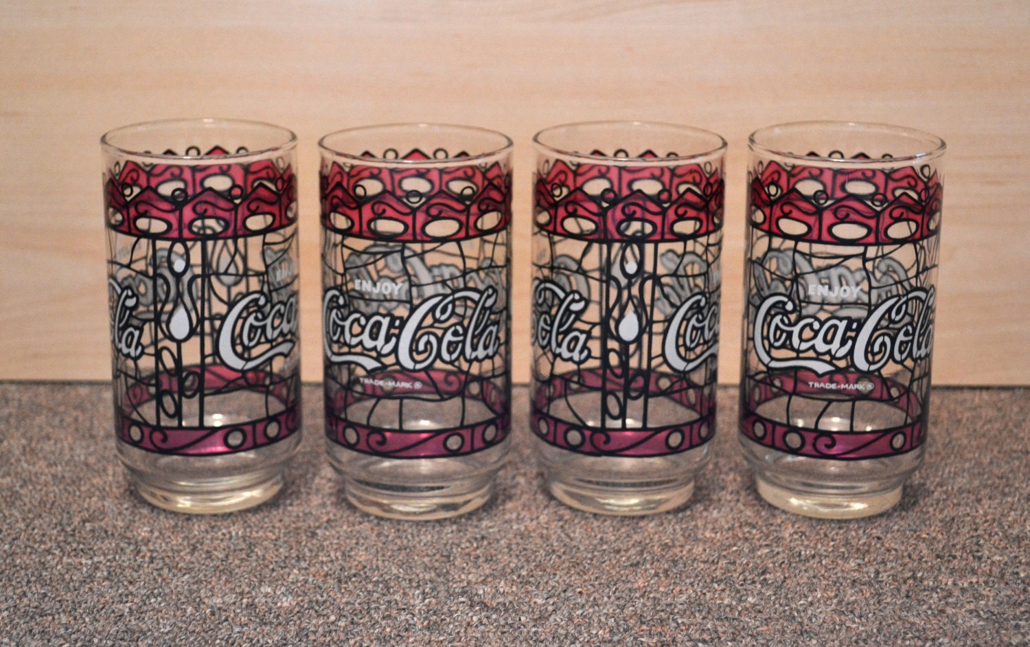 Vintage Coca Cola Drinking Glasses Set of 4 Etsy