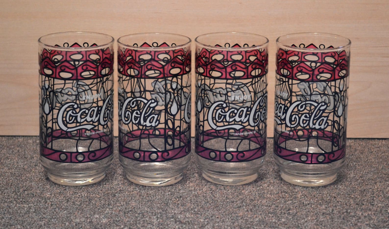 Vintage Coca Cola Drinking Glasses Set of 4 Etsy