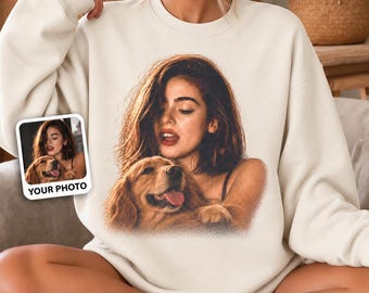 Comfort Colors® Custom Your Photo Sweatshirt, Personalized Picture Tee, Girlfriend or Boyfriend, Upload Your Own Image, Vintage Custom Photo