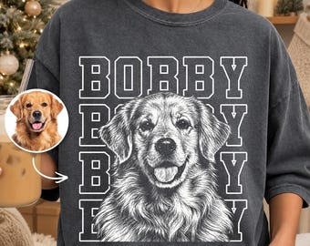 Comfort Colors® Custom Pet Photo And Name Shirt, Personalized Picture Dog Shirt, Dog Lover Gift, Cat Mom Gift, Pet Loss Gift