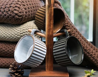 Stylish Ceramic Coffee Cup and Saucer Set, Coffee Lover Gift