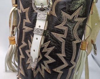 Rare Vintage Rick Montana Collection Boot Bag - Tony Lama Leather - Western Cowboy Style - 1990s Americana