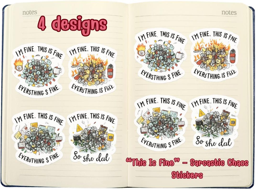 Sarcastic Chaos Sticker PNG Set | Funny Quote Illustration | Digital ...