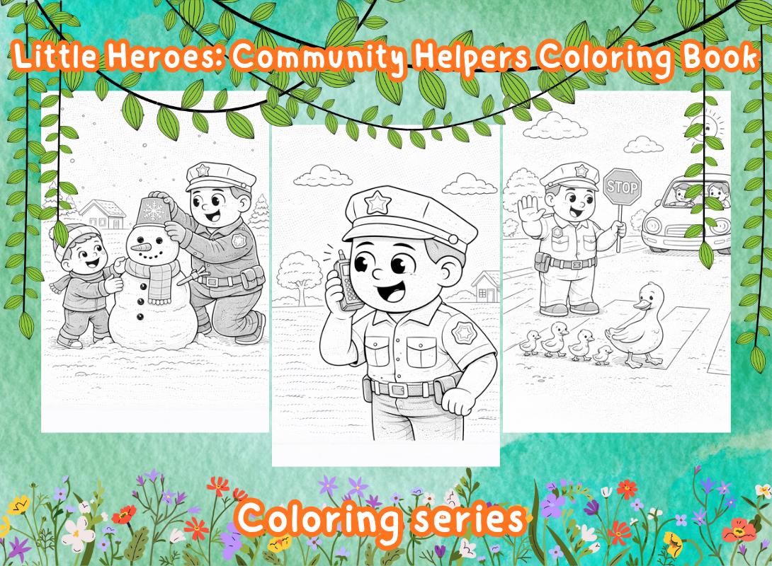 Kids Community Helpers Coloring Book – Police Officer Theme, Learning ...
