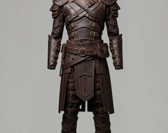 Dark Leather Armor Suit Cosplay Costume