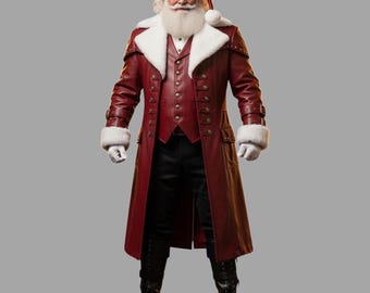 Steampunk Kerstmanpak van leer – Echt leren kerstoutfit