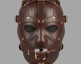 Steampunk Leather Mask for Men & Women | Gothic Full Face Cosplay Mask | Halloween Costume,