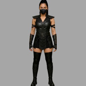 Handmade Black Leather Combat Outfit,
