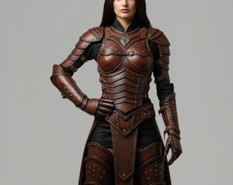 Fantasy Leather Full Body Armor | Medieval Cosplay Costume | Steampunk Armor Women,