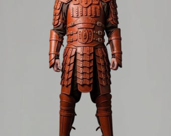 Handcrafted Brown Leather Armor Costume – Medieval Fantasy Cosplay Set