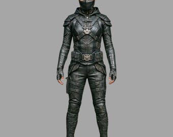 Dames zwart leren tactisch pak volledige outfit zwart,